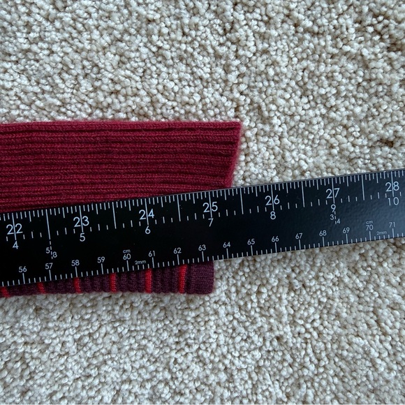Athleta Merino Wool Turtleneck Sweater Women Size L Red Textured Knit Stretch - Picture 9 of 9